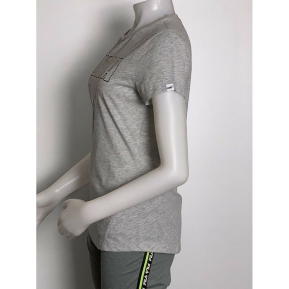 Women’s T Shirt Size S Puma Outline Life Tee Light Gray heather Style TD27070 - Picture 3 of 12